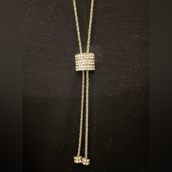 INC silver-tone pavé sliding bead necklace - Picture 7 of 11